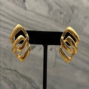 Vintage Napier Gold Interlocking Earrings